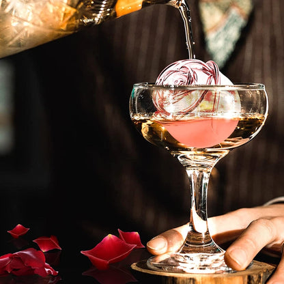 4-Holes Rose Diamond Shape Cocktail Ice Cube Molds Silicone Ice Ball Maker, Color: Dark Green with Ice Clip by bashfashion