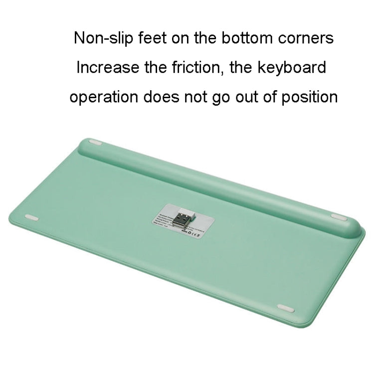 B087 2.4G Portable 78 Keys Dual Mode Wireless Bluetooth Keyboard And Mouse, Style: Keyboard Mouse Set Green by bashfashion