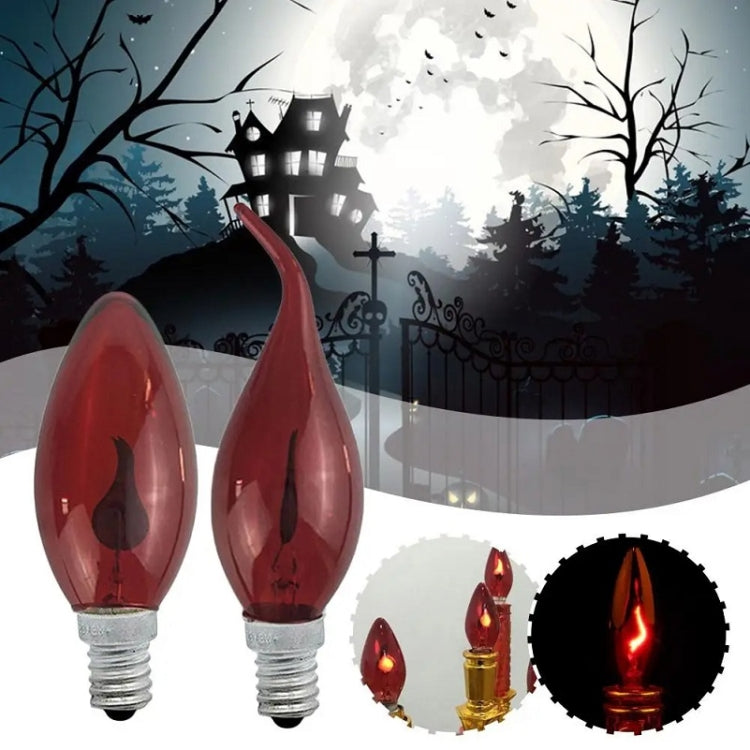 Retro Flame Light Bulb LED Energy-saving Light Source Candle Decorative Light Bulb, Color temperature: E27 Transparent Flame Pointed by bashfashion