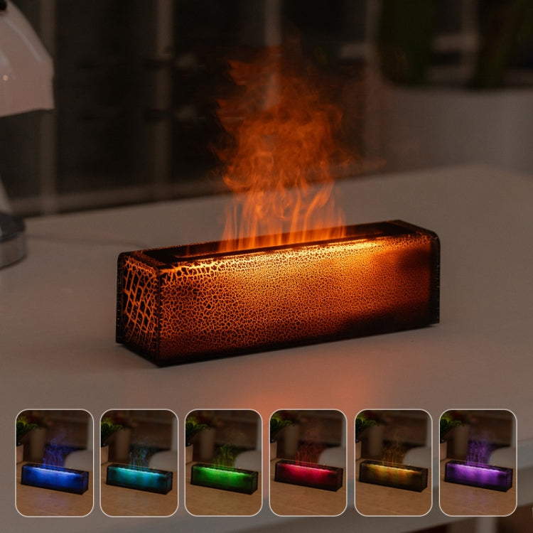 Lava Flame Aromatherapy Machine Air Atomizing Humidifier With Colorful Light, Model: DQ709 PRO Black by bashfashion