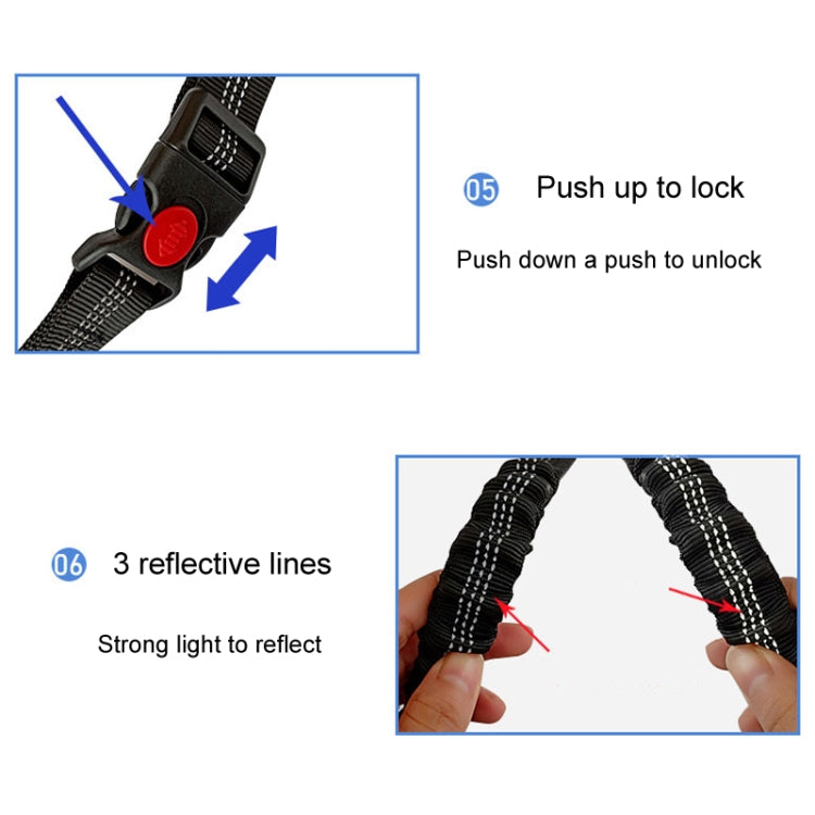 Dog Vehicle Seat Belt Rope Elastic Cushioned Towing Leash, Width: 2.5cm(Blue) by bashfashion