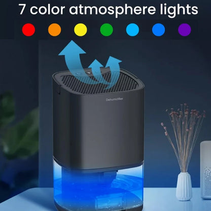 1L 36W Air Dehumidifier for Home Damp Drying Clothes with 7 colors Light EU Plug(Black) by bashfashion