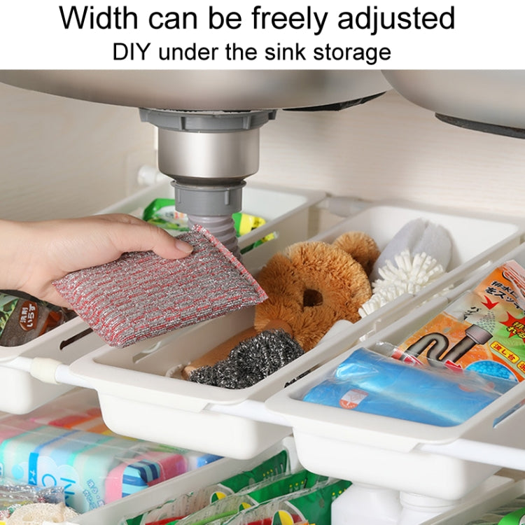 No Punch Under Sink Shelf Household Multifunctional Cabinet Organizer, Style: Fixed Large Wide by bashfashion