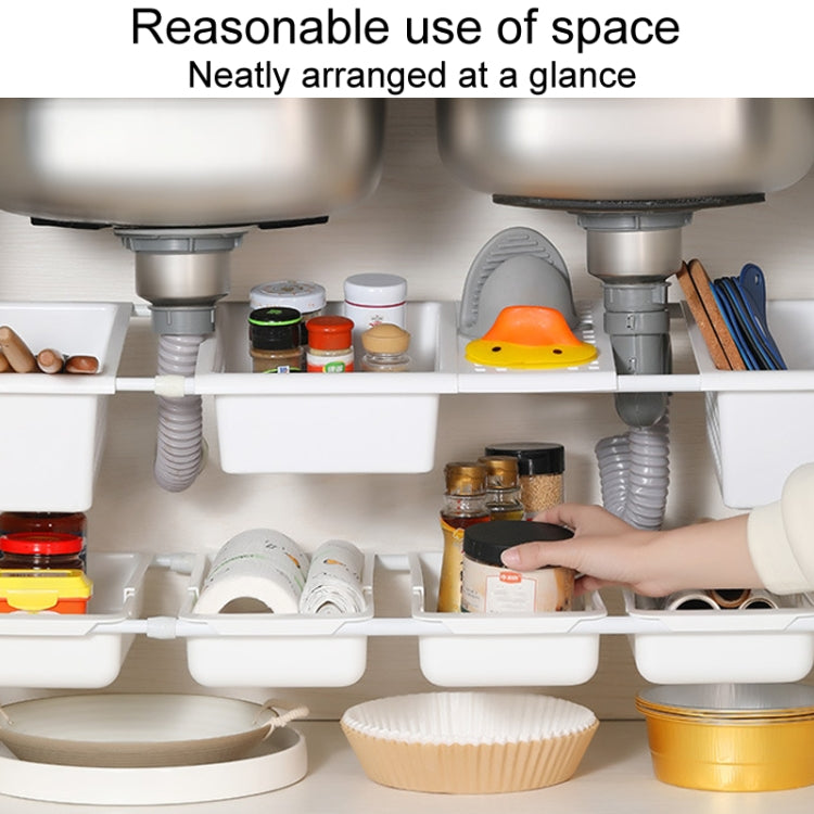 No Punch Under Sink Shelf Household Multifunctional Cabinet Organizer, Style: Fixed Large Wide by bashfashion