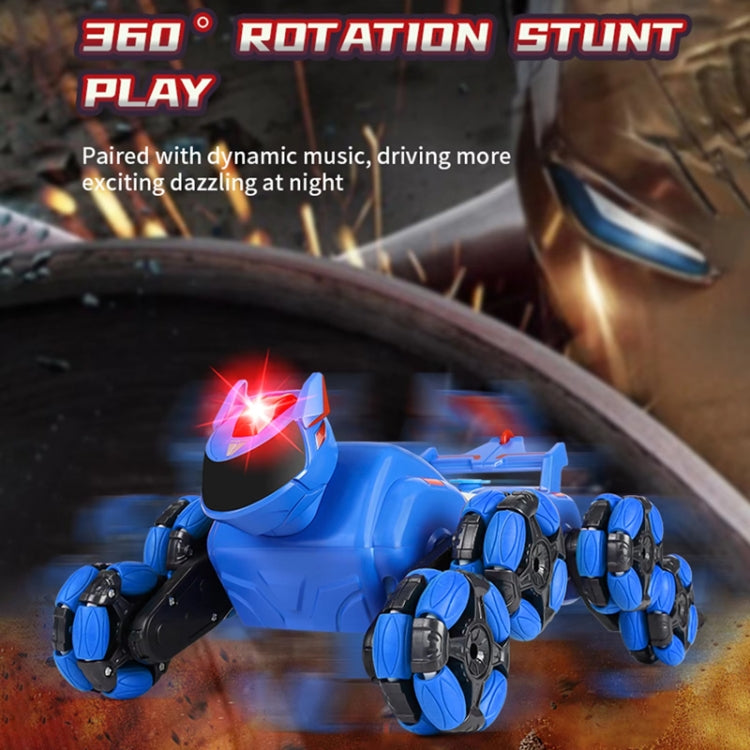 2.4G Kids Remote Control Toy Car Stunt Robot Dog Gesture Sensor Lights Music Spray Climbing Car, Color: Red Single RC by bashfashion