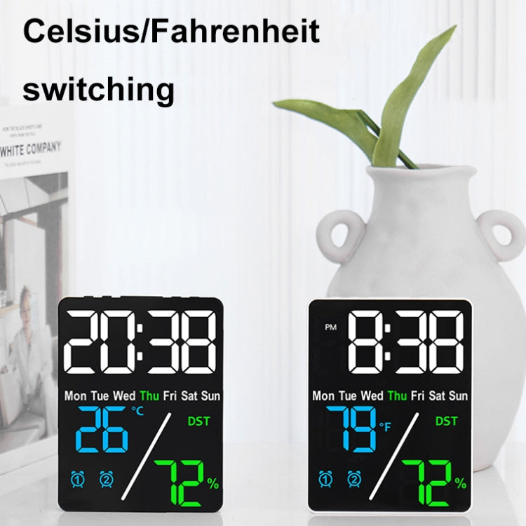 Multifunctional Temperature / Humidity Display Electronic Alarm Clock, Color: Rose Red Black by bashfashion