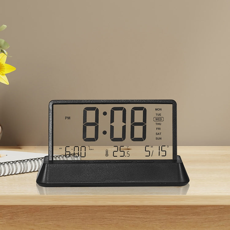 Multifunctional Temperature / Date Display Electronic Alarm Clock(Black Transparent) by bashfashion