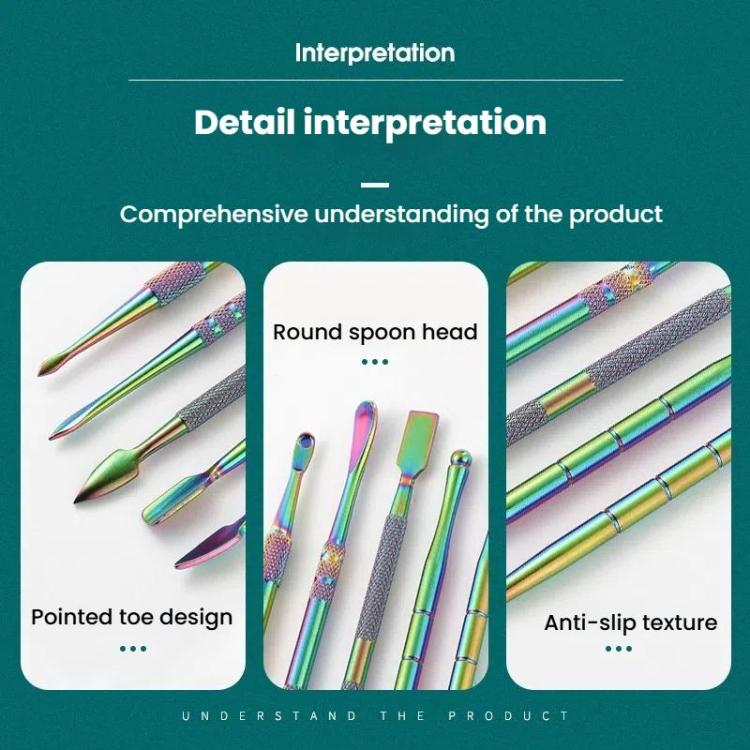 Stainless Steel Soot Spoon Carving Tools, Style: Single Head 2 Colorful(PVC Bag Single Pack) by bashfashion