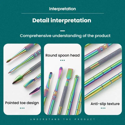 Stainless Steel Soot Spoon Carving Tools, Style: Single Head 2 Colorful(PVC Bag Single Pack) by bashfashion