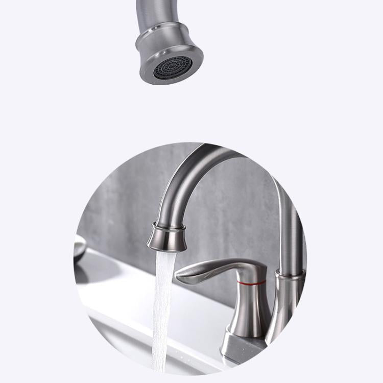 Dual Handle Two-Hole Bathroom Sink Faucet for Undermount Basin Separate Hot/Cold Water Controls, Spec: Brushed YH068 by bashfashion
