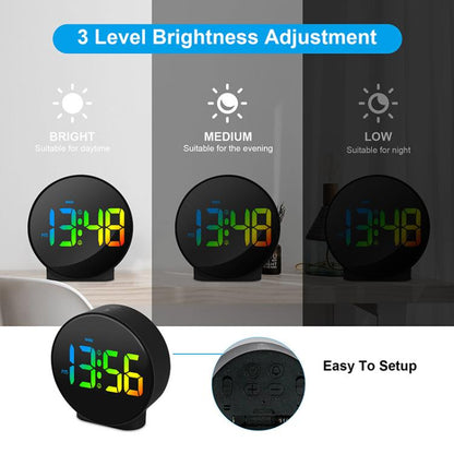 EDUP EH-8816 Simple Digital Electronic Clock Night Light Battery Plug-in Dual Power Mode Alarm Clock(Black Case White Letter) by EDUP