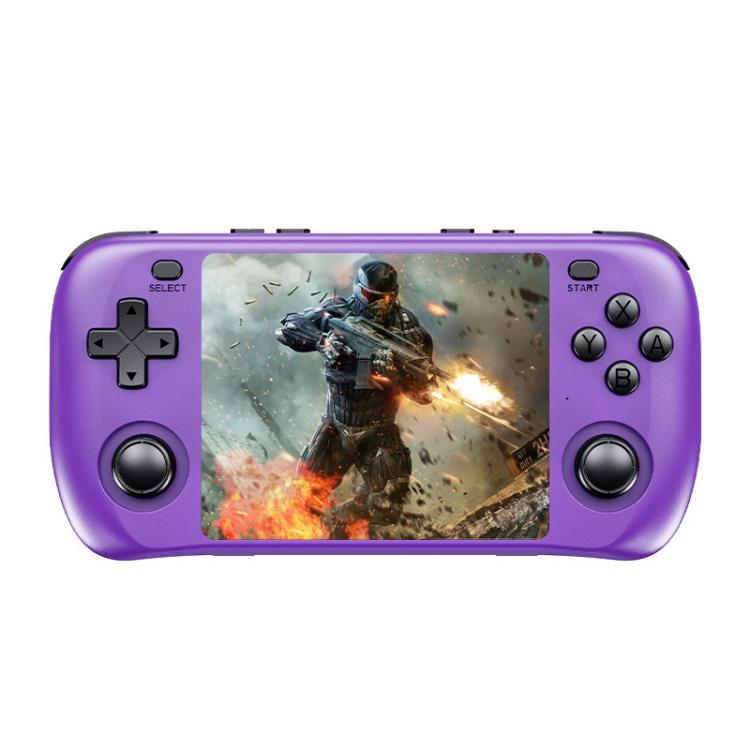 H36S 3.5 Inch IPS HD Screen Retro PSP Game Console Linux System GBA Handheld Video Game Console, Memory: 64G(Purple) by bashfashion