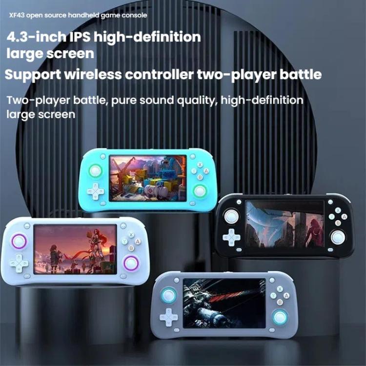 XF43 Retro Handheld Game Console Open Source 4.3 Inch Large Screen Gaming Video Players Console 64G(Gray) by bashfashion