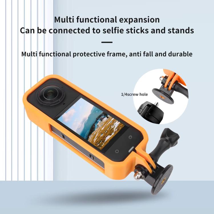 For Insta360 X5 360 Camera CQT Expandable Protective Cage Shockproof Case Horizontal Black by CQT